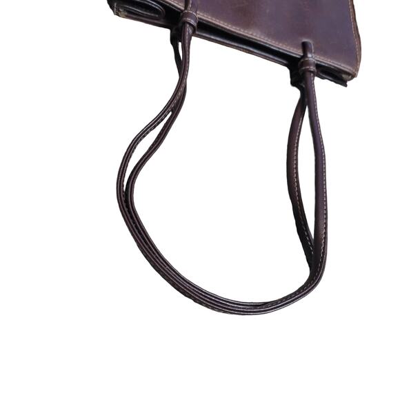 Bucket Purse Brown Faux Fur Edges 8" Height 8.5" Width - Picture 8 of 8